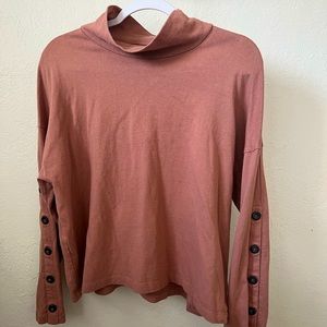 Madewell Button Sleeve Turtleneck Top Women's size Large